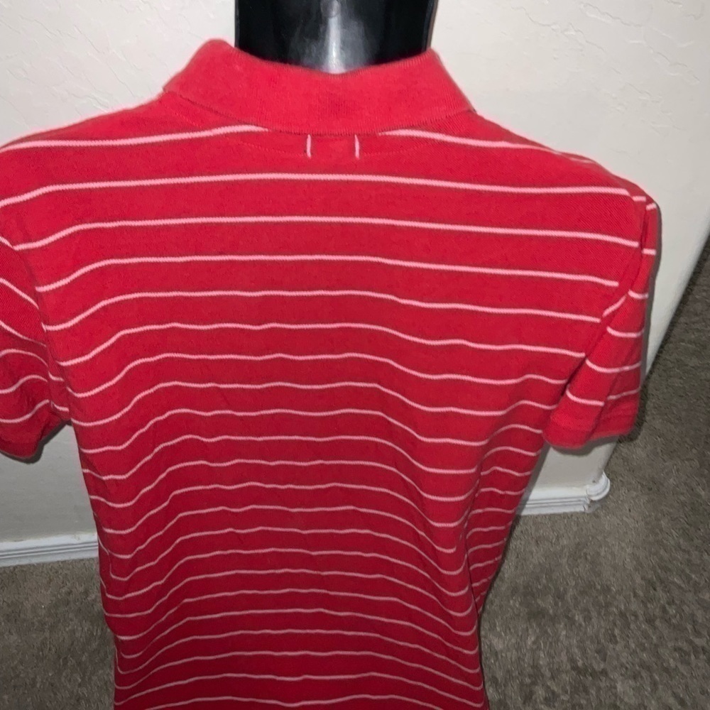 Men’s vintage retro Nike silver tab red black polo shirt size L large Pre own it - Picture 2 of 5
